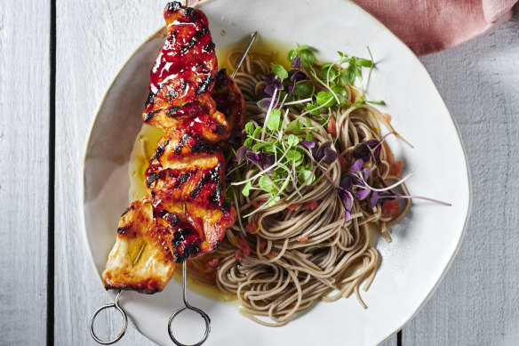 Chicken teriyaki works well as skewers.