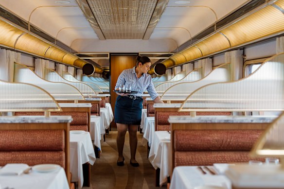 Negotiating the narrow spaces – service runs for an hour and a half three times a day.