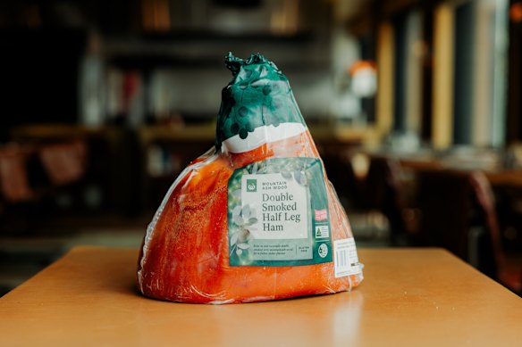 Woolworths double-smoked half leg ham.
