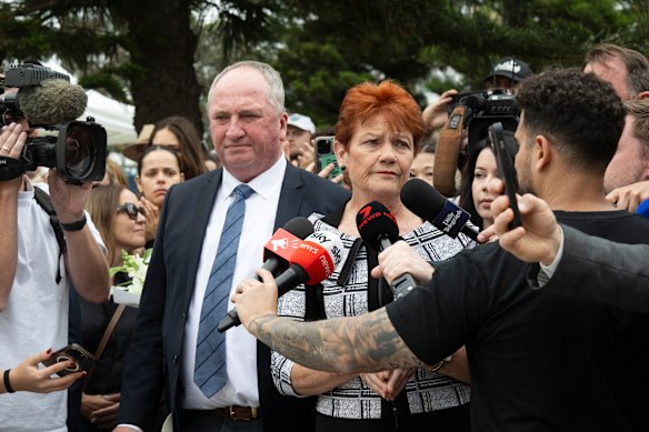 John Howard gave the cue for the partisan politicking that followed –  including a visit to the flower memorial by Barnaby Joyce and Pauline Hanson. 
