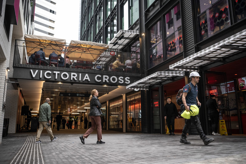 Activating the space: the 15 outlets open to date above Victoria Cross Station aim to encourage activity on both weekdays and weekends.