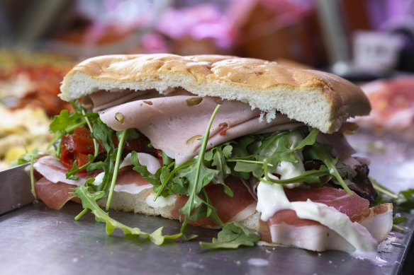 You can choose your own sandwich fillings from the Raineri’s Continental Deli counter.