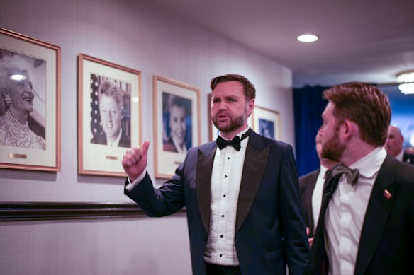 Vice President JD Vance is escorted from the hotel after the incident.