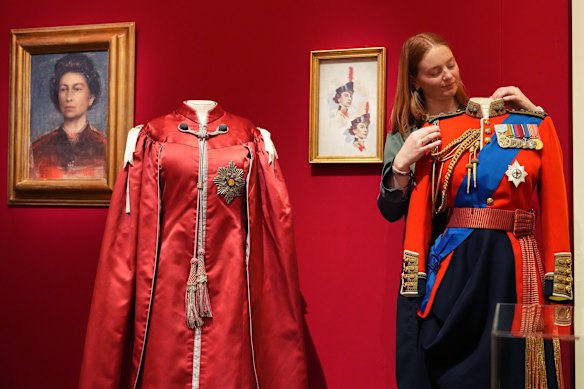 The exhibition also documents some of the uniforms worn by the Queen while performing ceremonial military duties.