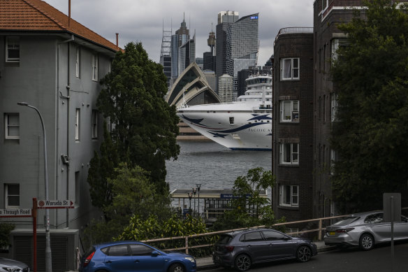The Pacific Adventure seen from Kirribilli.