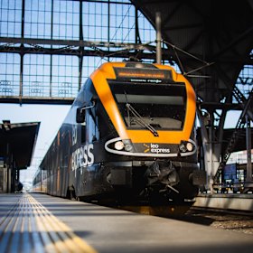 Der Zug, der auf der neuen Osteuropastrecke von Leo Express fährt.