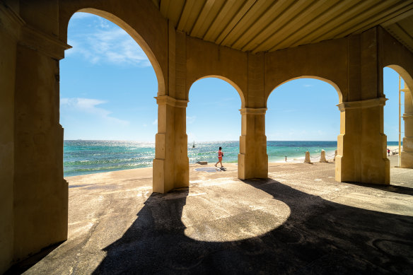 Perth’s hot summer has drawn many to the beach.