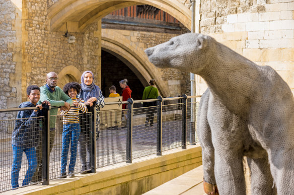 A model of a polar bear in the Tower of London. 
