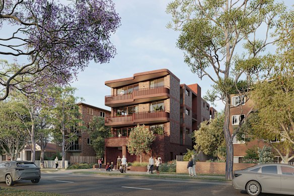 Nguluway DesignInc’s apartment building design for the NSW government mid-rise pattern book.