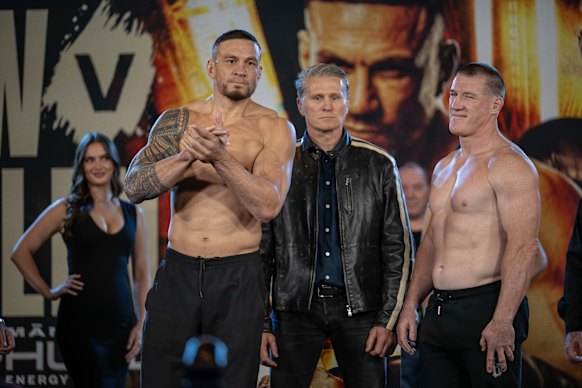 Sonny Bill Williams and Paul Gallen face off.