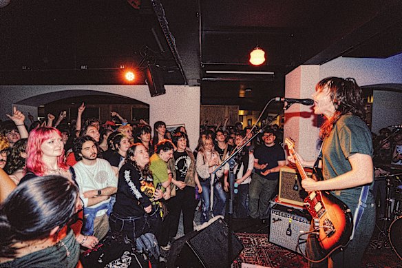 Barnett in full flight at the show. 