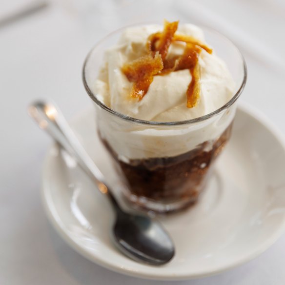  coffee granita with mascarpone and yuzu peel.