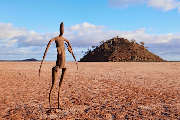 There are 51 of these steel sculptures by British artist Antony Gormley across Lake Ballard.