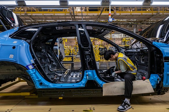 China has made 45 per cent more electric vehicles this year.