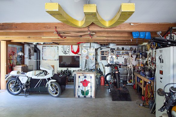 There’s still plenty of room for storage and tinkering in Jonathon’s garage.