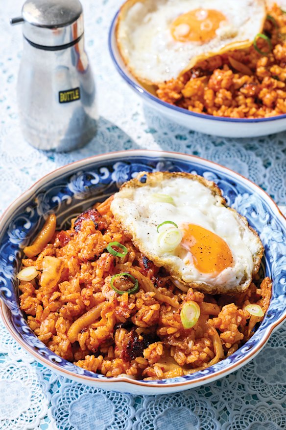 Kimchi fried rice always comes to the rescue.