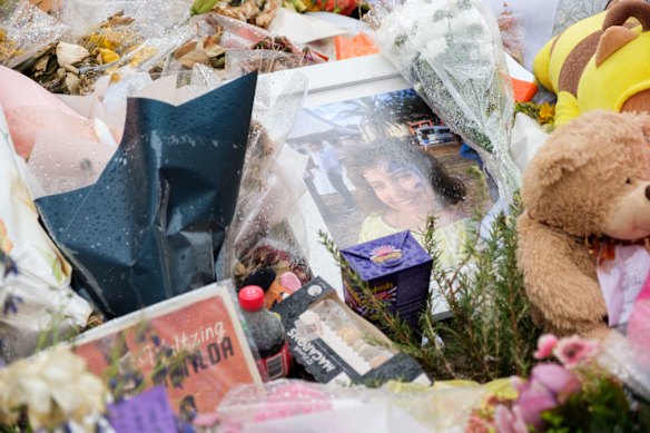 Stuffed toys are among the tributes left for 10-year-old Matilda, the attack’s youngest victim. 