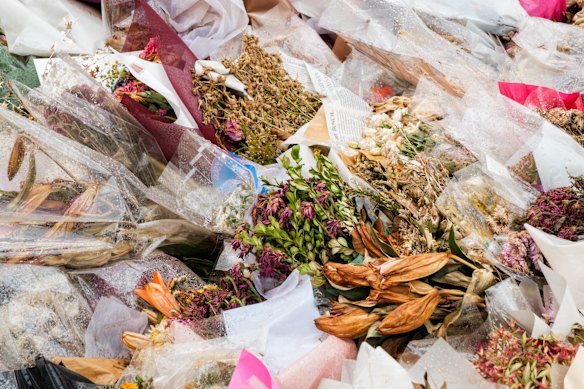 After a week in the heat, many of the flowers have begun to wilt.