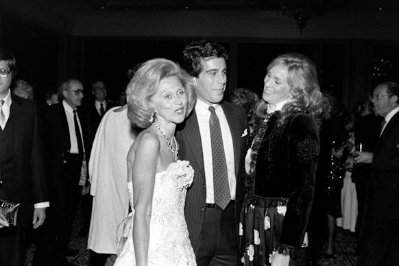 Barbara Davis, Jeffrey Epstein and Cathy Davis attend an event for the Children’s Diabetes Foundation in Colorado in 1982.