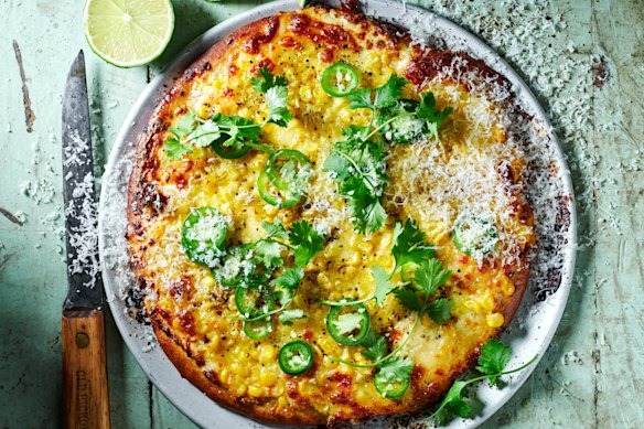 Mexican street corn pizza