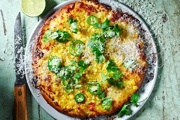 Mexican street corn pizza