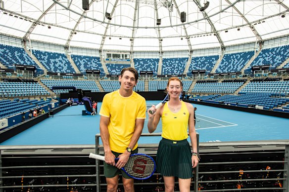 Australia’s highest ranked male and female tennis players Alex de Minaur and Maya Joint.