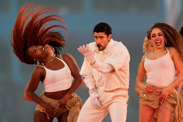 Bad Bunny&rsquo;s performance contained just a nod to the chaotic political climate around him.