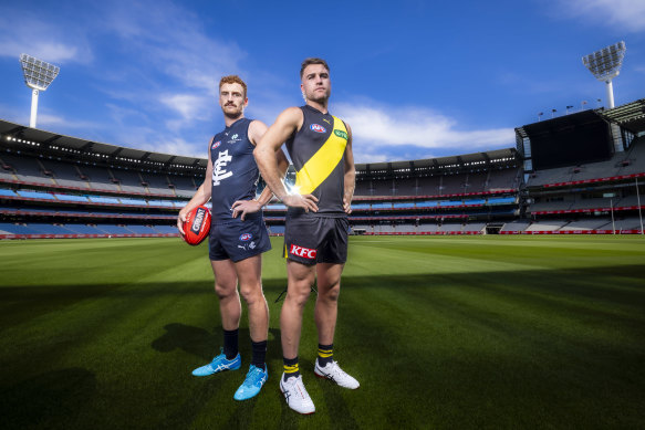 Preparing to launch into 2025: Carlton’s Matthew Cottrell and Richmond’s Jack Ross.