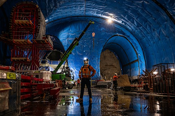 A giant cavern for the Metro West train station beneath Hunter Street in the Sydney CBD.