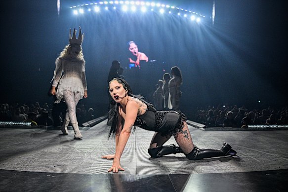 Lady Gaga performs on stage at The O2 Arena on September 29, 2025 in London, England.