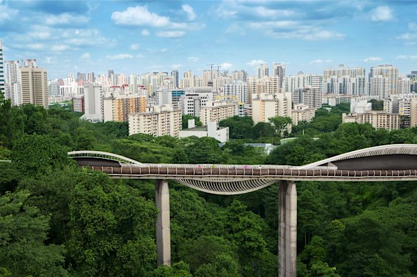Henderson Waves pedestrian bridge, part of the walking trail connecting the Southern Ridges with Mount Faber.