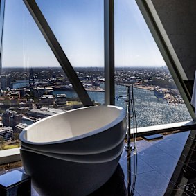 The Corian bathtub in the master suite, a signature feature at Crown.