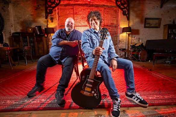 “I love showing the kids how showbiz works, and giving them the understanding that the show must go on,” says Phil Ceberano (right), who co-founded Rock Academy with Alan Long in 2015.
