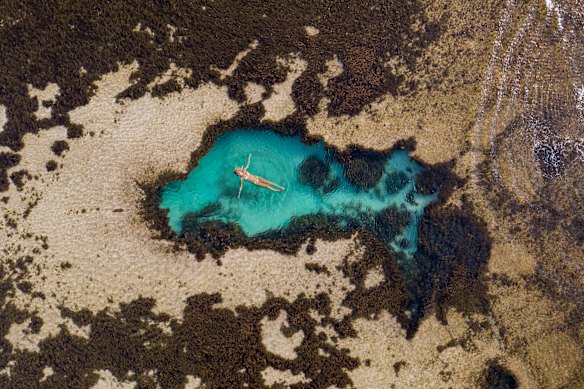 A rock pool at Little Armstrong Bay on Rottnest Island.