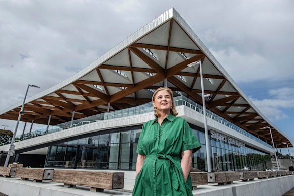 Sydney Seafood School manager Sally Webb outside the new Sydney Fish Market, set to open January.