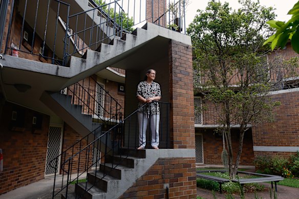 Grey (pictured) is one of the renters living in a block of 27 studio apartments in Paddington set to be demolished. 