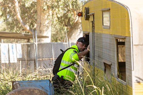 Snr Constable Dave ‘Shrek’ O’Riordan of the Northern Territory Police during the search for the missing five-year-old near the Alice Springs Racetrack