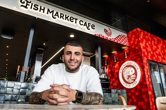 Panayiotis Kouros, son of Harry Kouros. The family owns Fish Market Cafe, Squid Inc and The Boatshed at the Sydney Fish Markets.