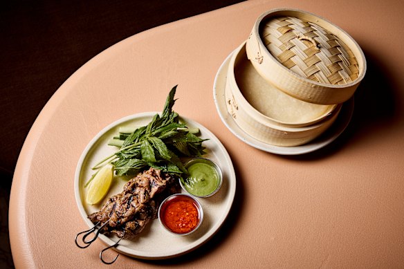 The cumin lamb skewer pancakes.