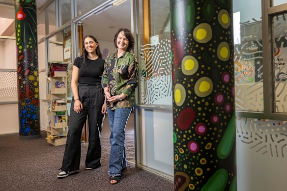 Senior youth lived experience worker Sarah Bonavia and senior family peer specialist Angie Baxter at Alfred Child and Youth Mental Health Service in Moorabbin.