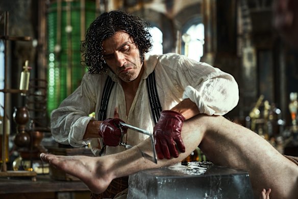Oscar Isaac as Dr Victor Frankenstein. 