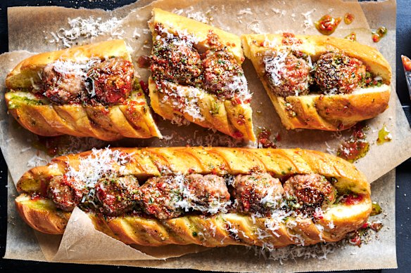 Chimichurri meatball sub.