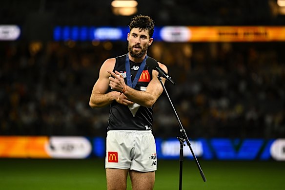 Victoria’s Lachie Ash won the EJ Whitten Medal.