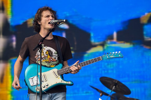 King Gizzard frontman Stu Mackenzie onstage in Paris last year.