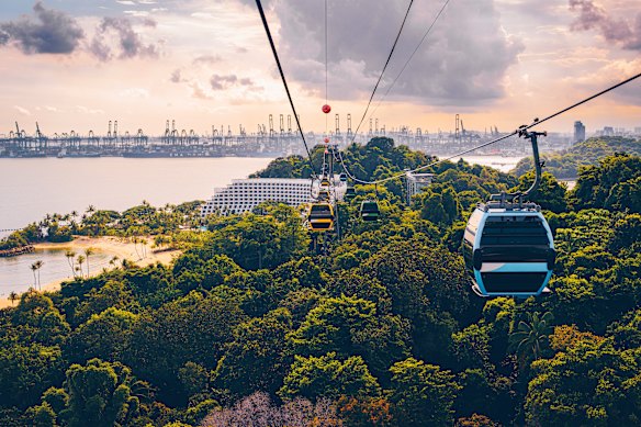 Cableway, Sentosa Island, Singapore. 