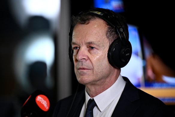 NSW Opposition Leader Mark Speakman visits the ABC studios in Sydney on Monday after the byelection loss.