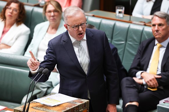 Prime Minister Anthony Albanese during question time on Tuesday.