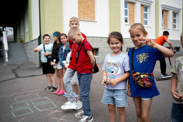 On sunny days, there’s some hopscotch or soccer outside. But everyone remains on alert.
