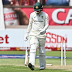 Nic Maddinson trudges off after making a 33-ball duck.