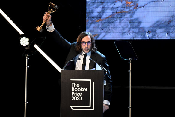 Paul Lynch celebrates his caller   Prophet Song winning the Booker Prize.